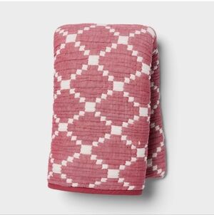 Threshold Reversable Matelassé Red Lattice Body Pillow Cover